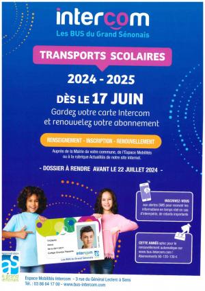 INSCRIPTIONS TRANSPORTS SCOLAIRES 2024-2025